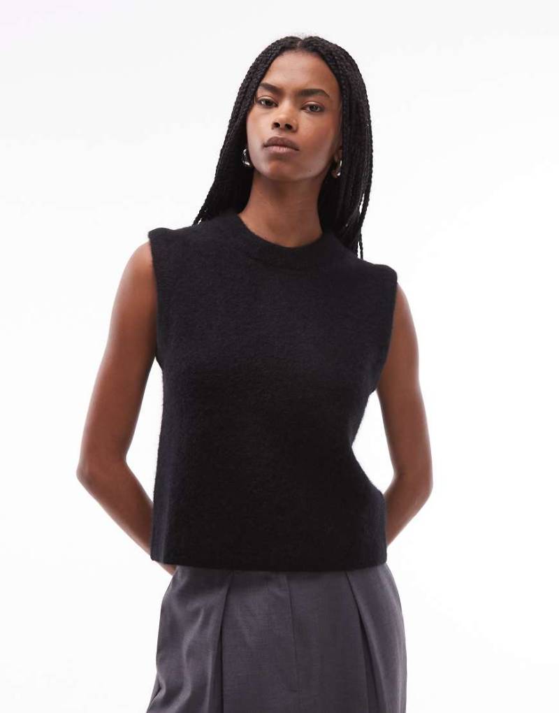 ARKET - Gestrickter Pullunder in Schwarz mit Alpakawolle von Arket