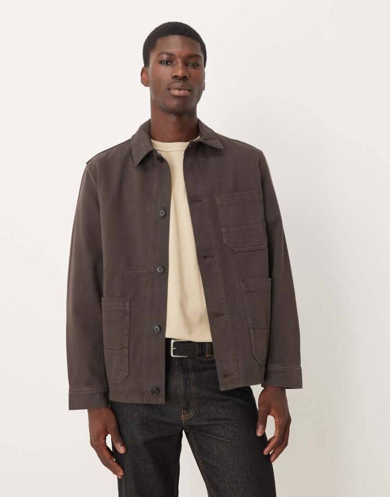 ARKET - Hemdjacke aus überfärbtem Twill in Braun-Brown von Arket