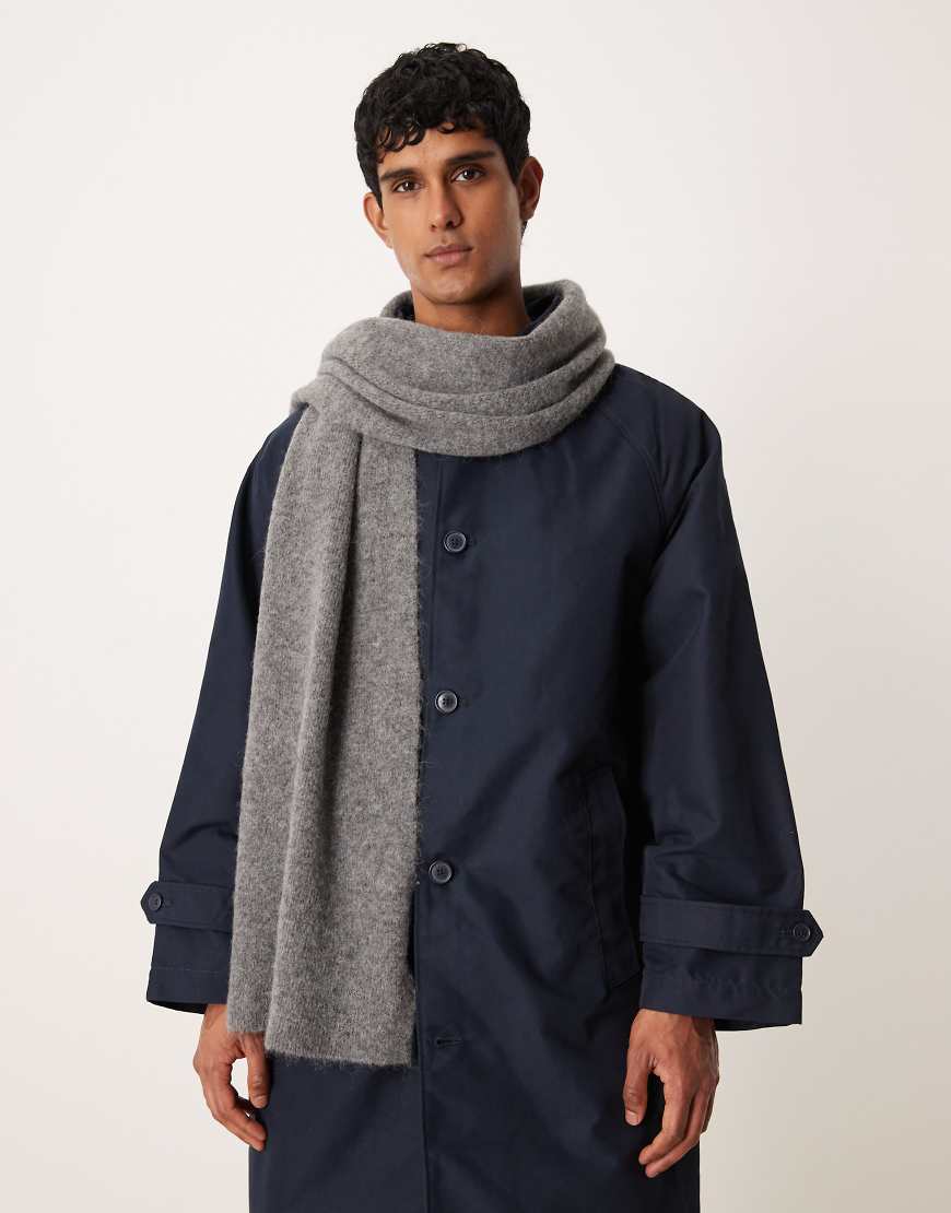 ARKET - Hochwertiger Schal aus Alpakawolle und Wolle in Dunkelgrau von Arket