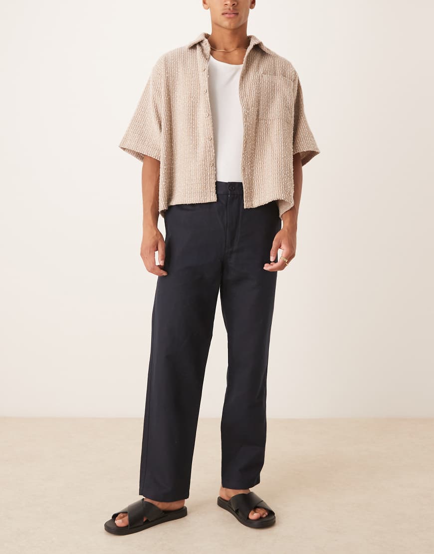 ARKET - Hose aus Leinenmischung in Marineblau von Arket