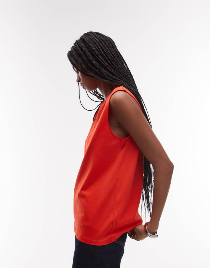 ARKET - Jersey-T-Shirt in Rot mit Kappärmeln von Arket