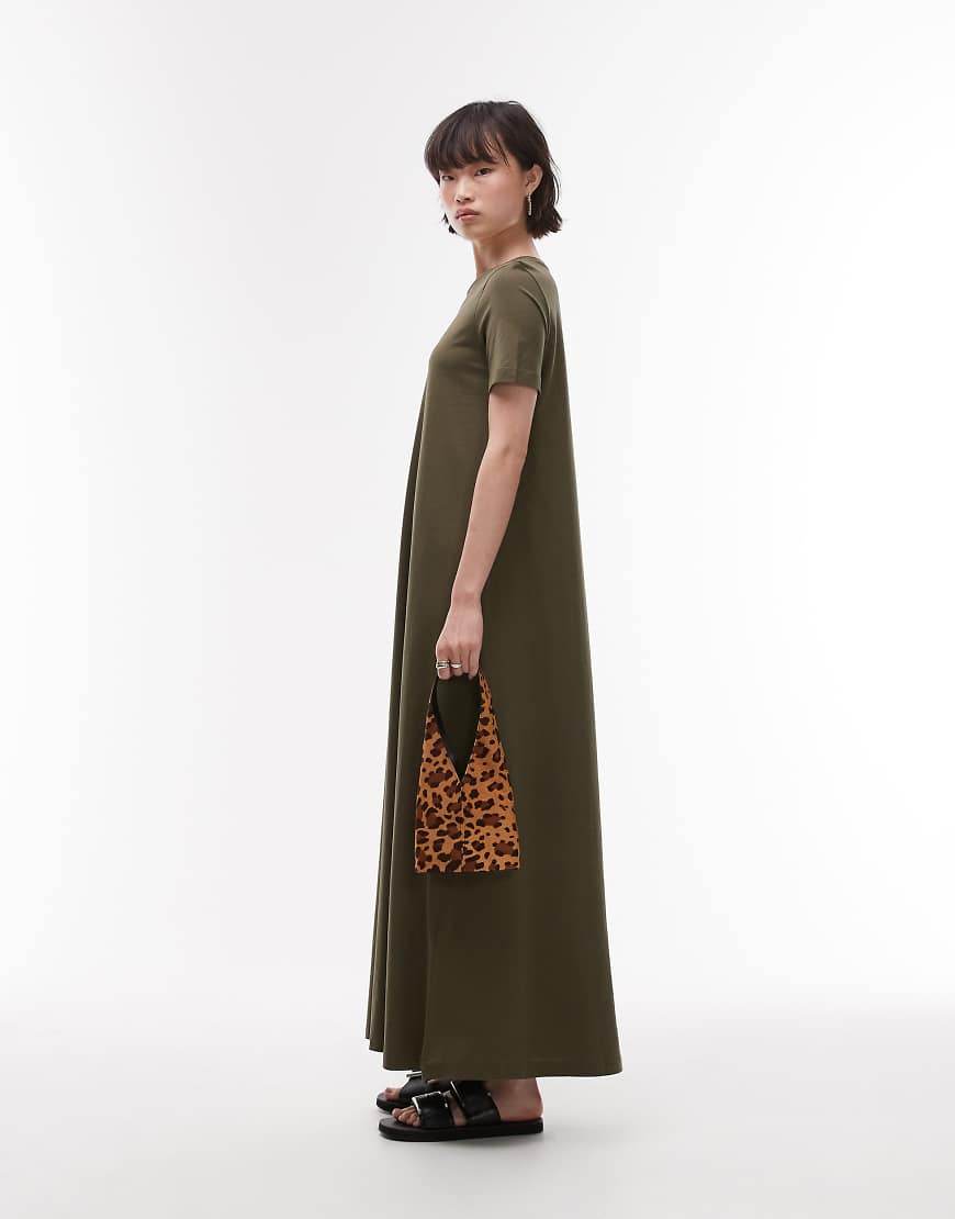 ARKET - Kurzärmliges Maxi-Säulenkleid aus reiner Baumwolle in Khaki-Marineblau ARKET - Kurzärmliges Maxi-Säulenkleid aus reiner Baumwolle in Khaki-Marineblau von Arket