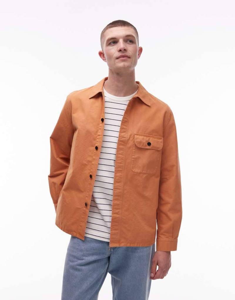 ARKET - Locker geschnittene Utility-Hemdjacke aus reiner Baumwolle in Dunkelorange von Arket