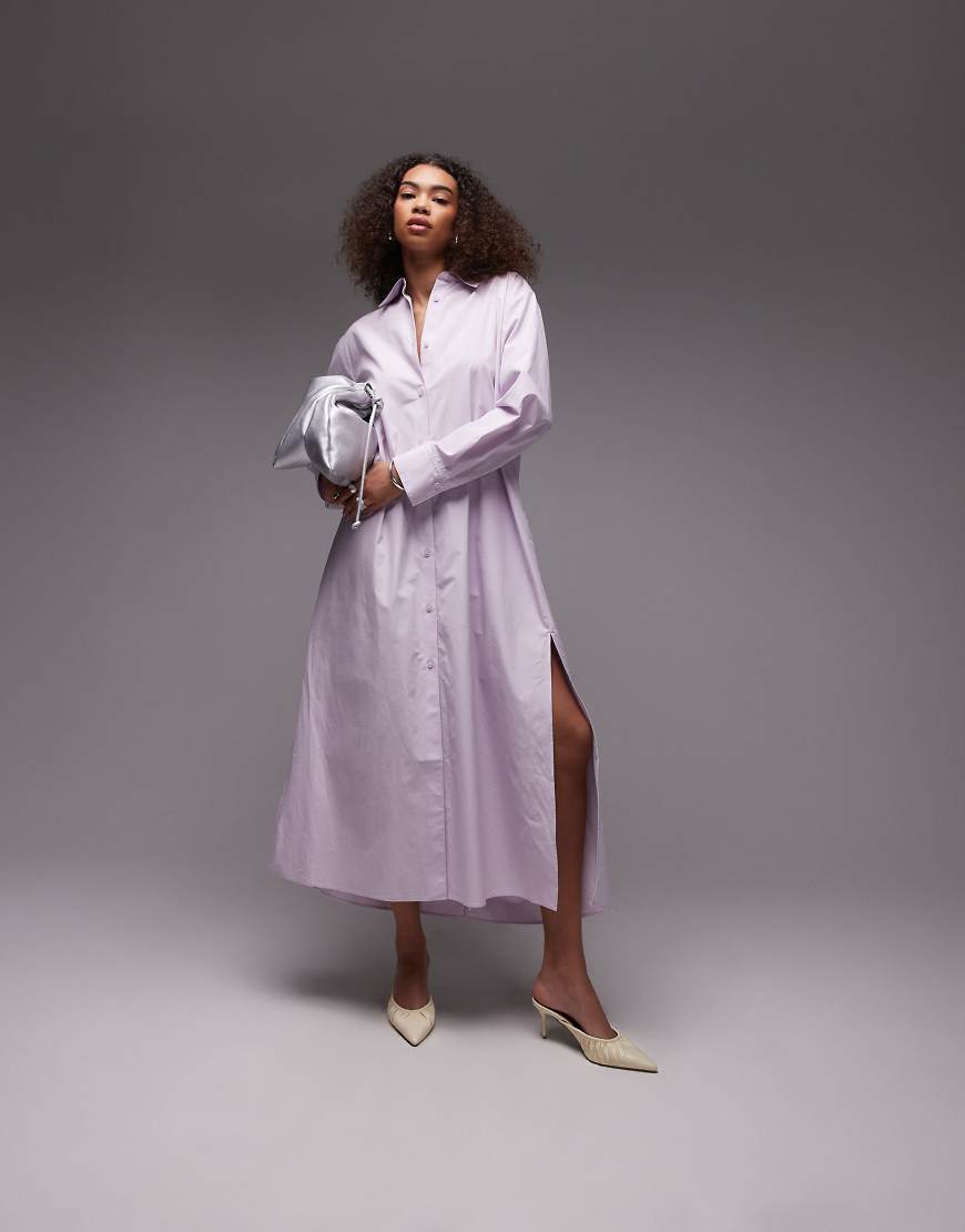 ARKET - Maxi-Hemdkleid in Flieder mit Seitenschlitzen-Neutral ARKET - Maxi-Hemdkleid in Flieder mit Seitenschlitzen-Neutral von Arket