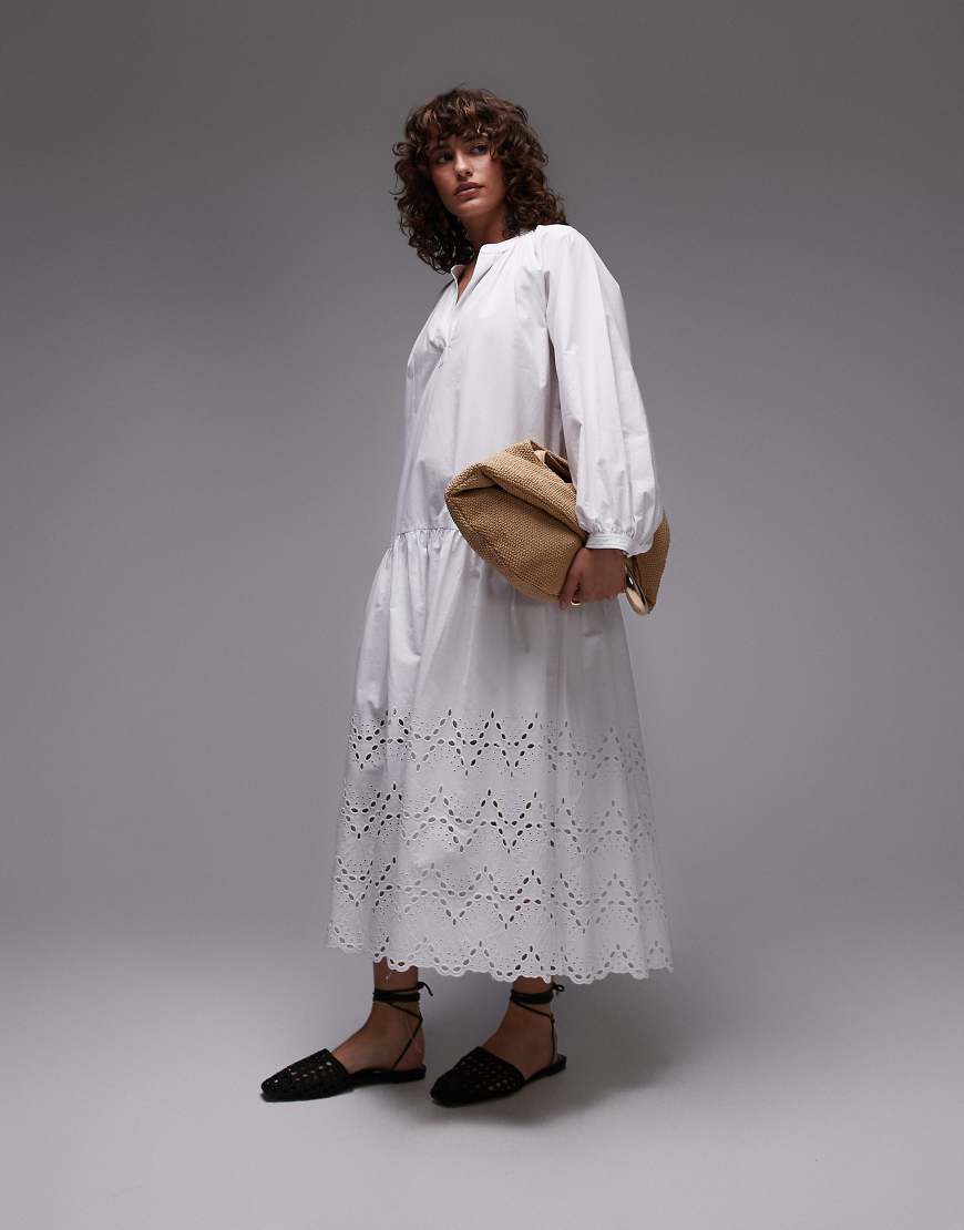 ARKET - Midaxi-Kleid in Weiß mit Stickerei ARKET - Midaxi-Kleid in Weiß mit Stickerei von Arket