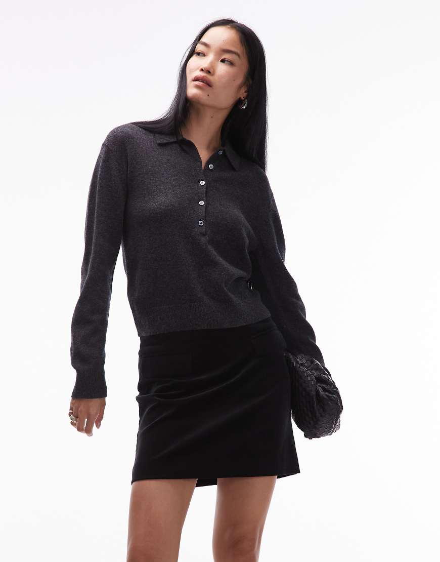 ARKET - Minirock aus Baumwollsamt in Schwarz mit Vordertaschen von Arket