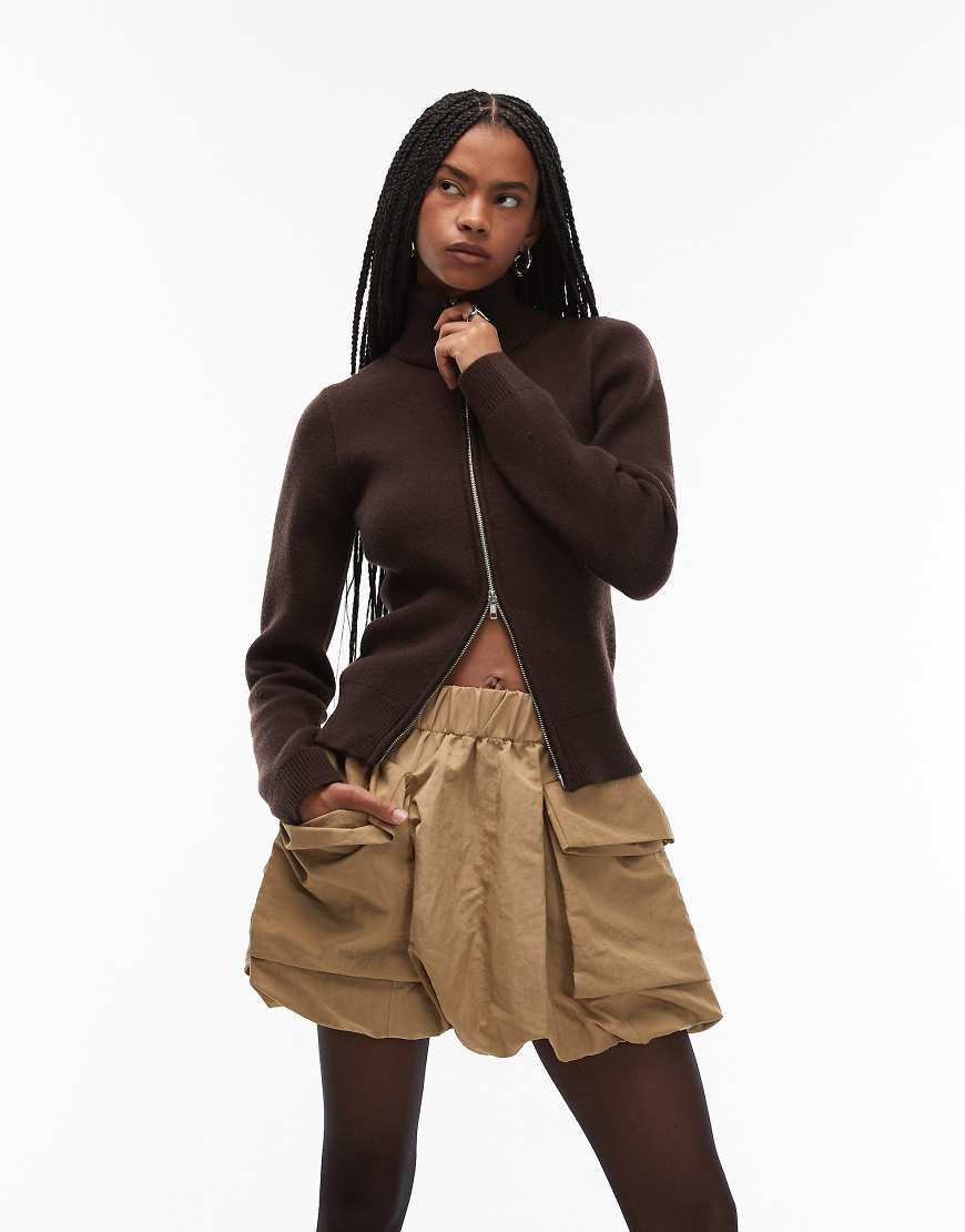 ARKET - Minirock in Beige mit Ballonsaum und Utility-Tasche-Neutral von Arket