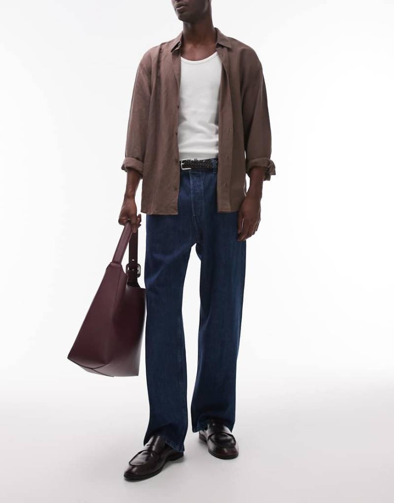 ARKET - Mist - Weite Jeans in tiefblauer Rinse-Waschung mit niedrigem Bund und weitem Bein von Arket