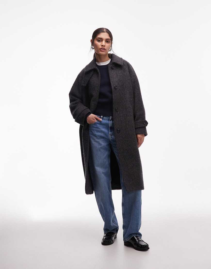 ARKET - Mittellanger Oversize-Mantel aus Wolle und Alpakawolle in Schwarz von Arket