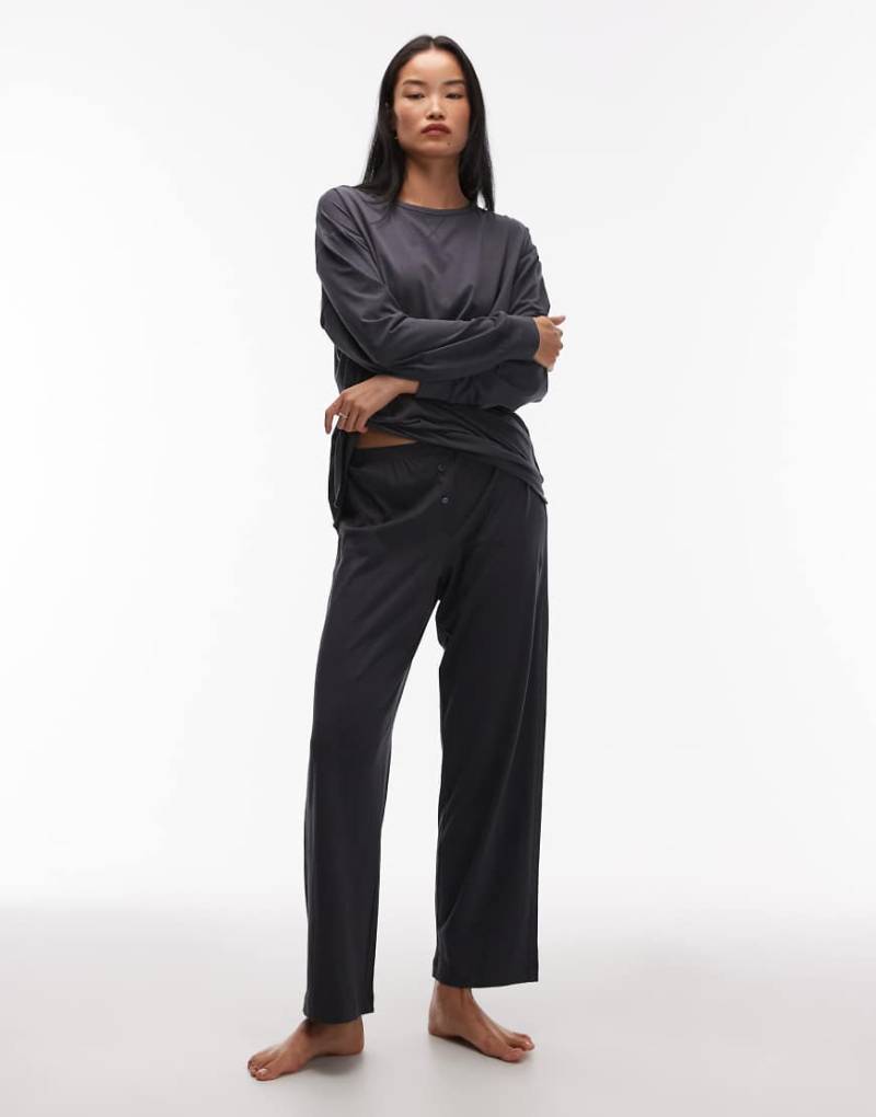 ARKET - Mix and Match - Langärmlige Pyjamahose aus weicher, reiner Baumwolle in Dunkelblau von Arket