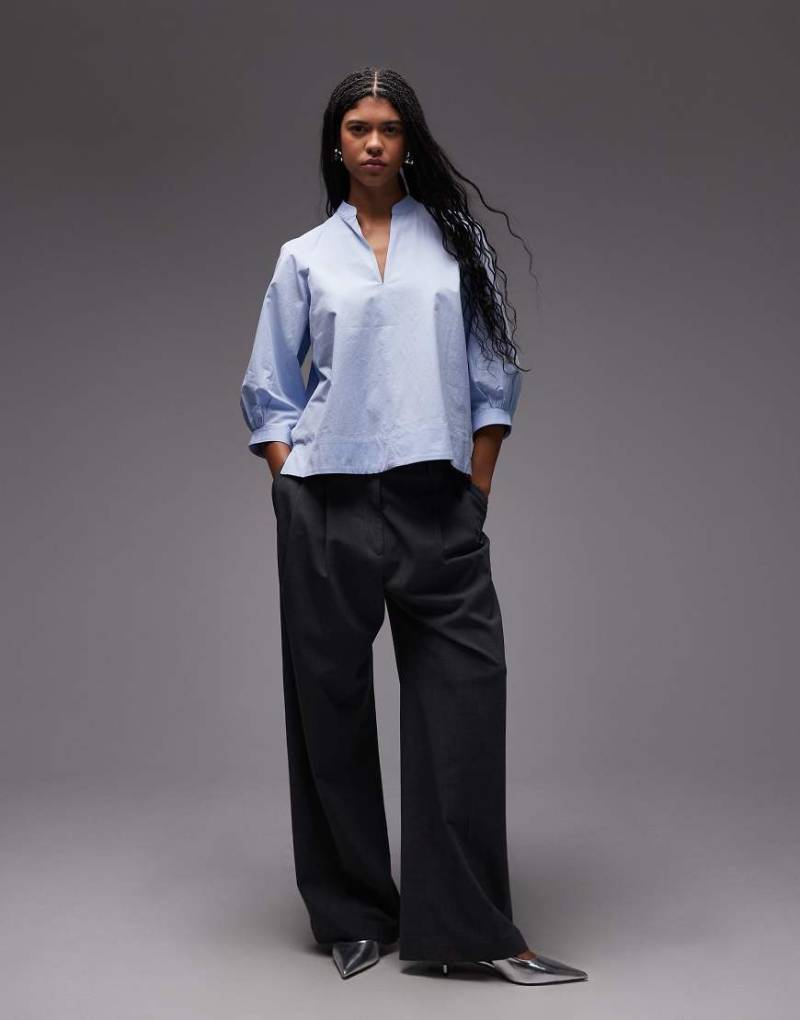 ARKET - Oversize-Bluse in Blau mit voluminösen Ärmeln von Arket