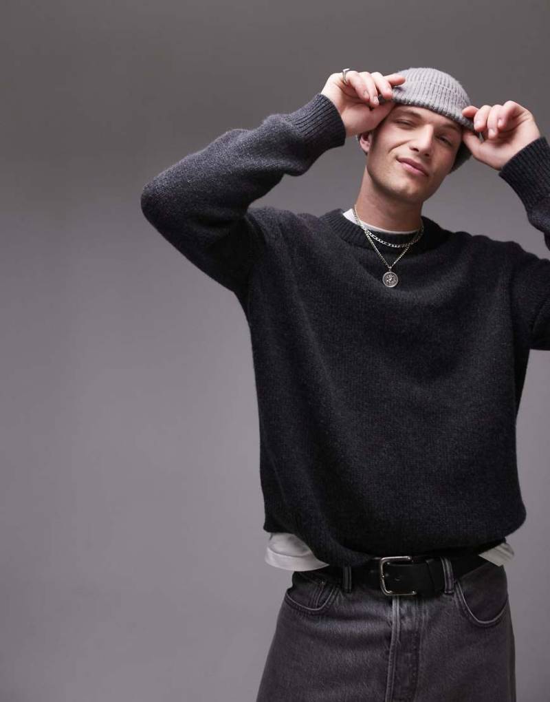 ARKET - Oversize-Pullover aus Wollmix in verwaschenem Schwarz von Arket