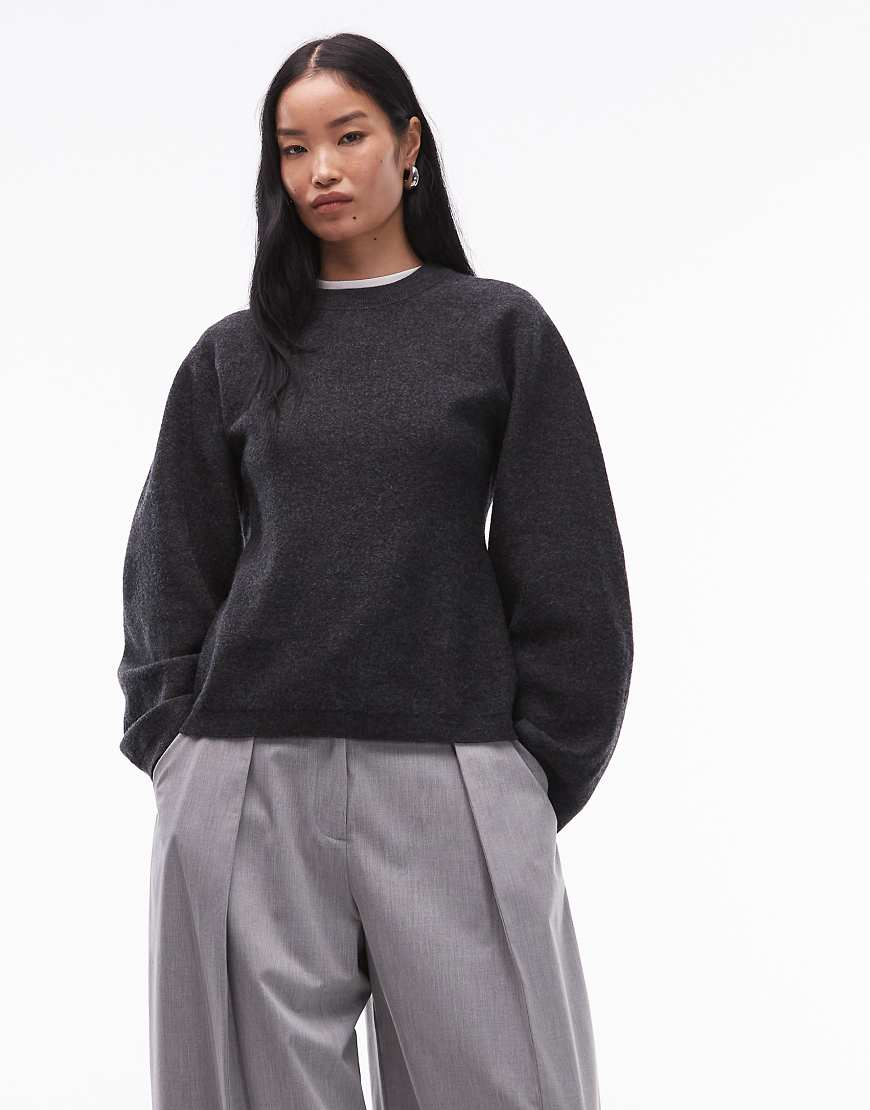 ARKET - Pullover aus reiner Wolle in Dunkelgrau mit tailliertem Schnitt von Arket