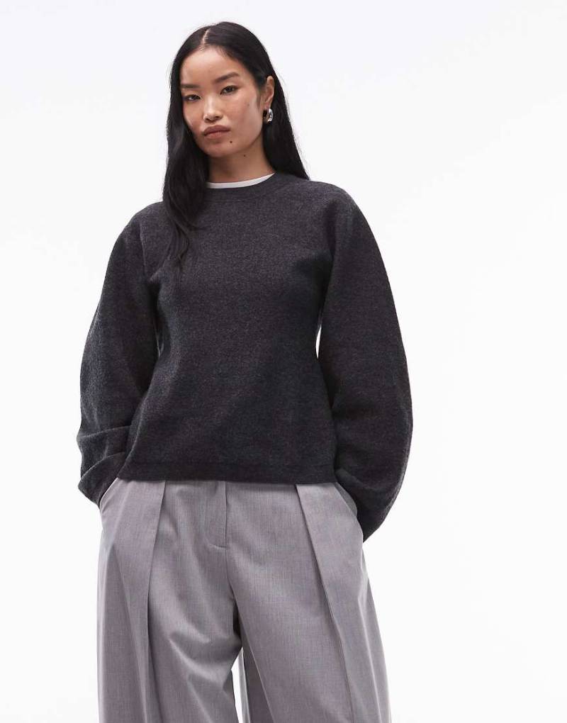 ARKET - Pullover aus reiner Wolle in Dunkelgrau mit tailliertem Schnitt von Arket