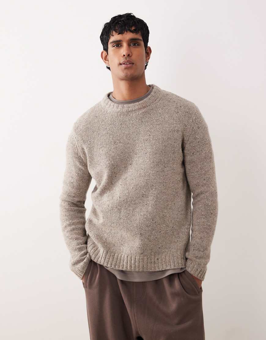 ARKET - Relaxed-Fit-Pullover aus Woll-Alpakamix in Beige mit Rundhalsausschnitt-Brown von Arket