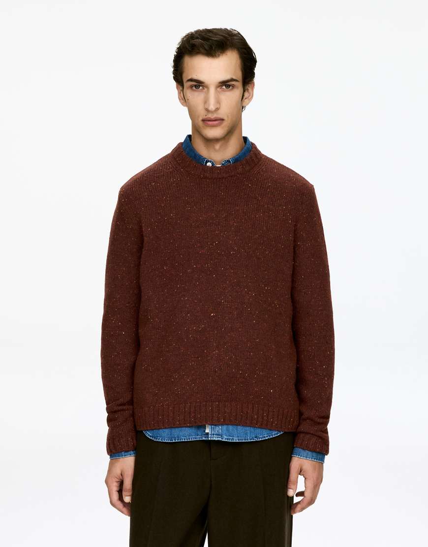 ARKET - Relaxed-Fit-Pullover aus Woll-Alpakamix in dunklem Maulwurfsbraun mit Rundhalsausschnitt-Brown von Arket