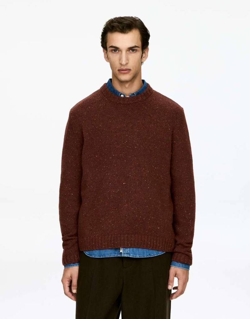 ARKET - Relaxed-Fit-Pullover aus Woll-Alpakamix in dunklem Maulwurfsbraun mit Rundhalsausschnitt-Brown von Arket