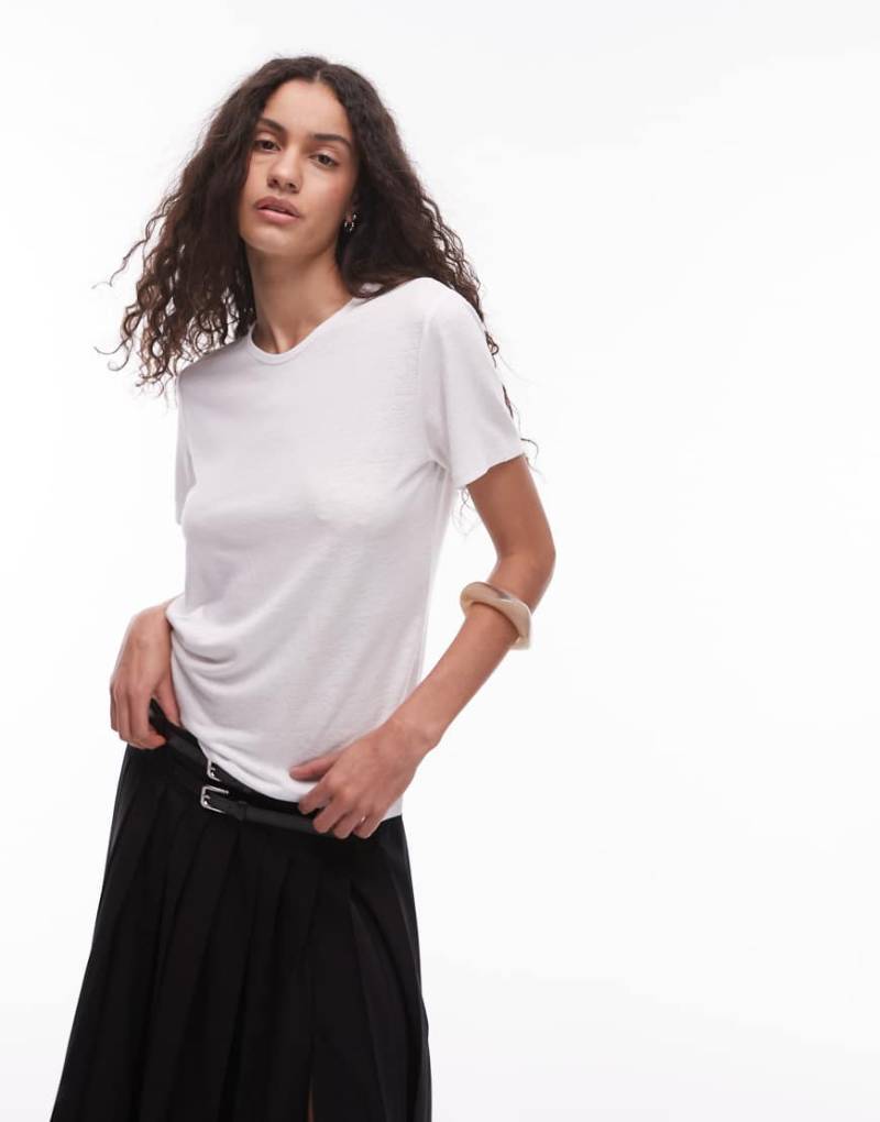 ARKET - Relaxed-Fit-T-Shirt aus Leinenmix in Weiß von Arket