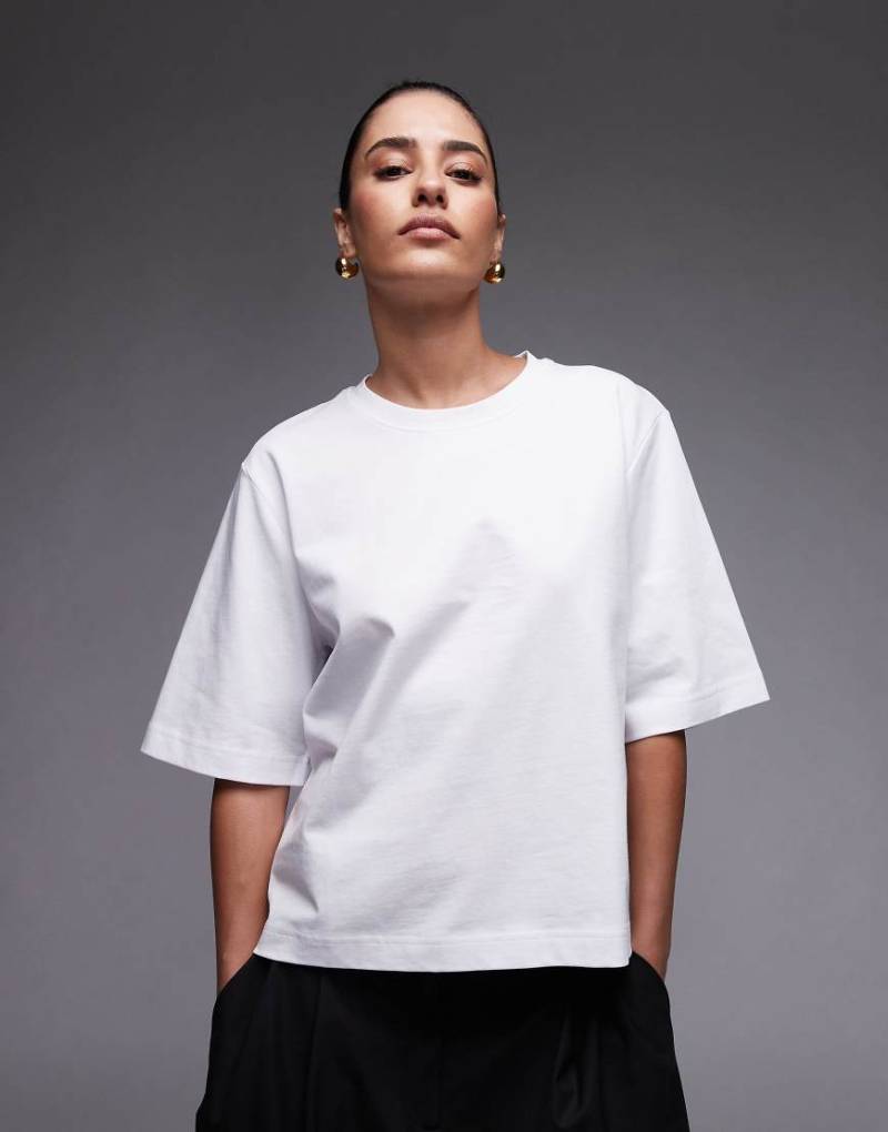 ARKET - Schweres kastiges T-Shirt in Weiß von Arket