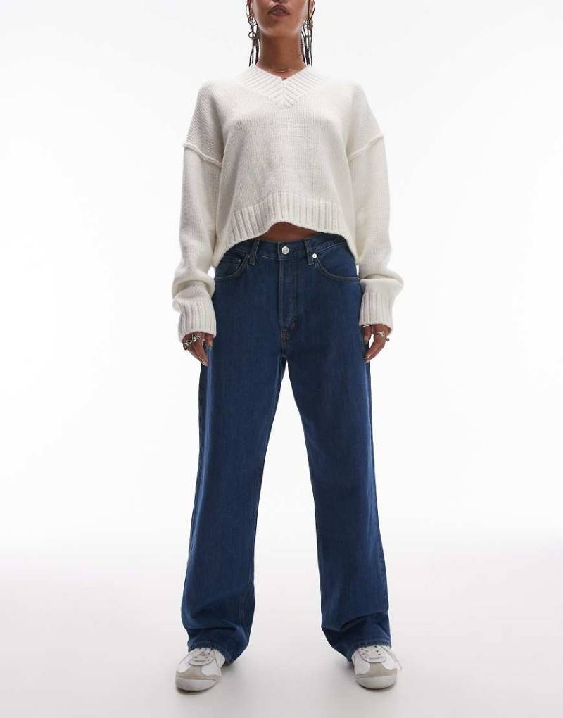 ARKET - Shore - Boyfriend Fit Jeans in dunkelblauer Waschung mit niedriger Taille von Arket