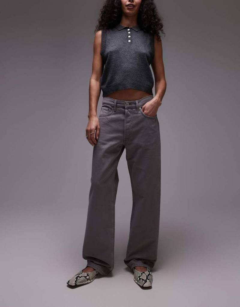 ARKET - Shore - Lässig geschnittene Boyfriend-Hose in weicher, grauer Waschung mit niedrigem Bund von Arket