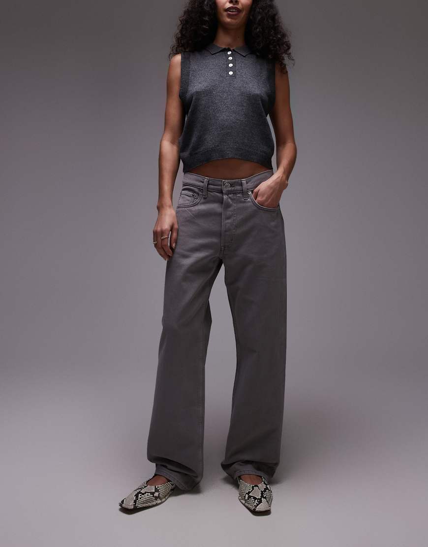 ARKET - Shore - Lässig geschnittene Boyfriend-Hose in weicher, grauer Waschung mit niedrigem Bund von Arket