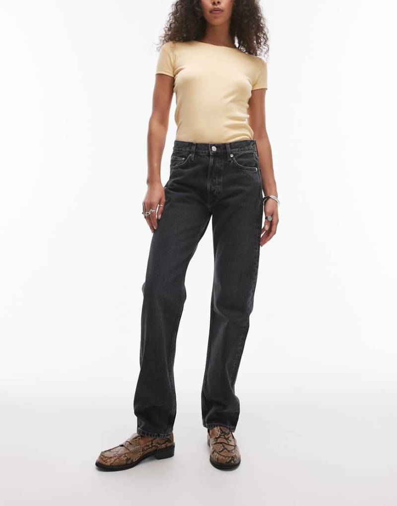 ARKET - Snow - Gerade geschnittene Jeans in aschenschwarzer Waschung von Arket