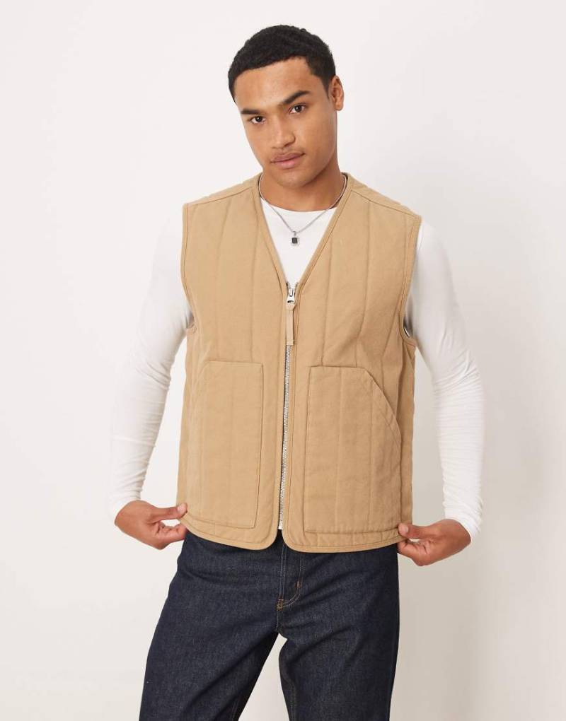 ARKET - Steppweste in Beige mit V-Ausschnitt-Neutral von Arket