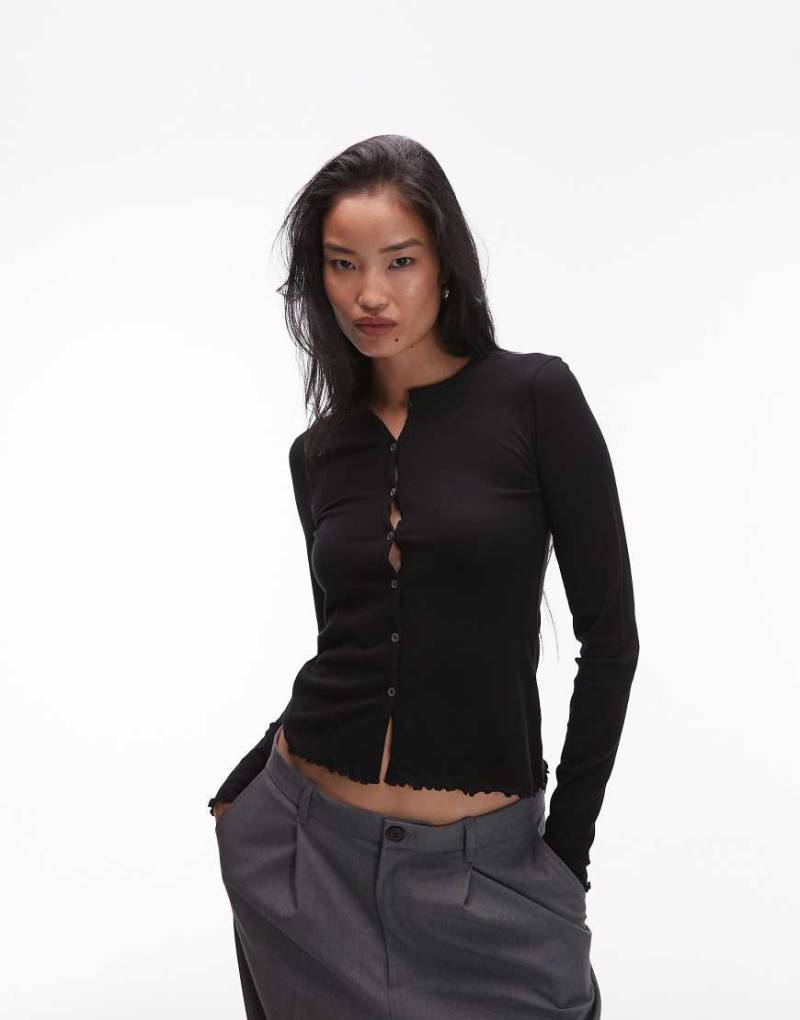 ARKET - Strickjacke aus Netzstoff in Schwarz mit schmalem Schnitt von Arket