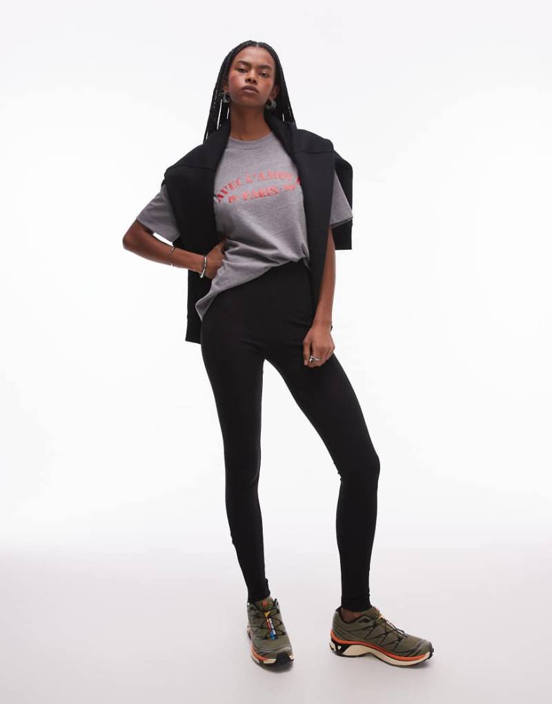 ARKET - Strukturierte Leggings in Schwarz mit Reißverschlussdetail von Arket