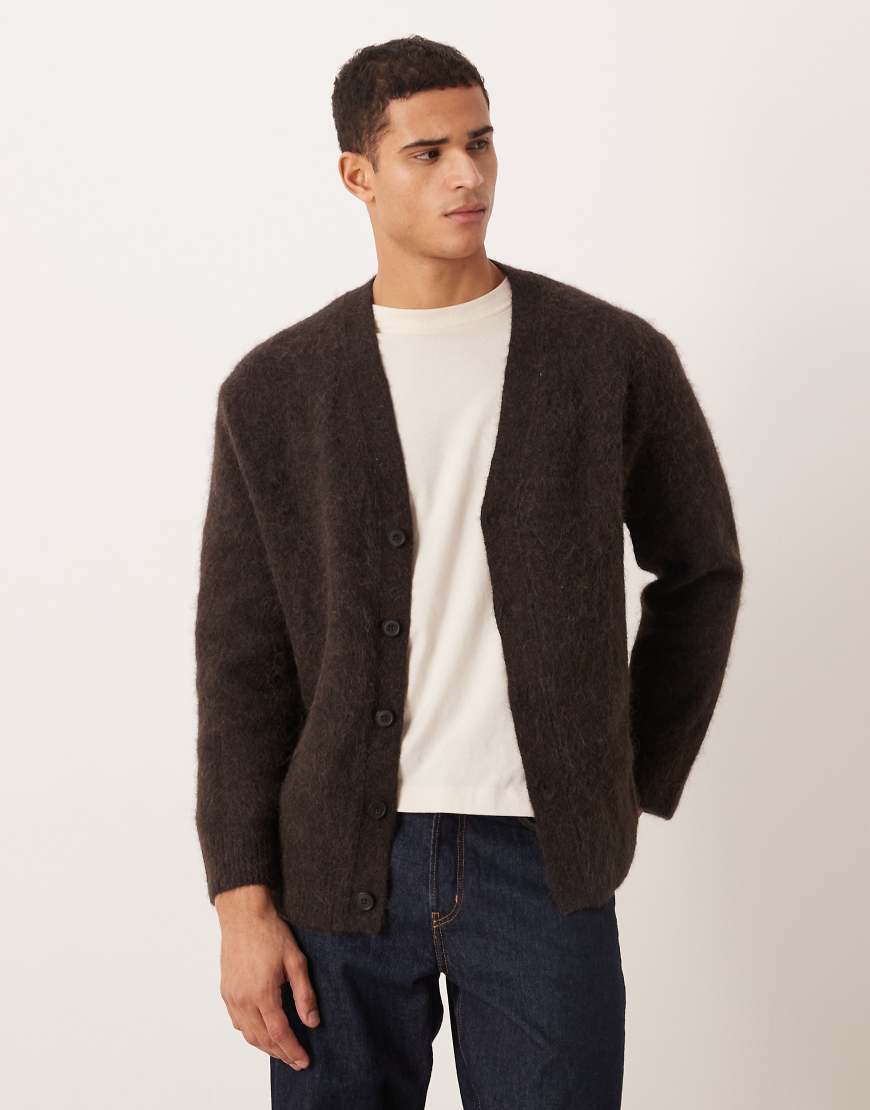 ARKET - Strukturierte Strickjacke in Braun aus Alpakawollmix-Brown von Arket