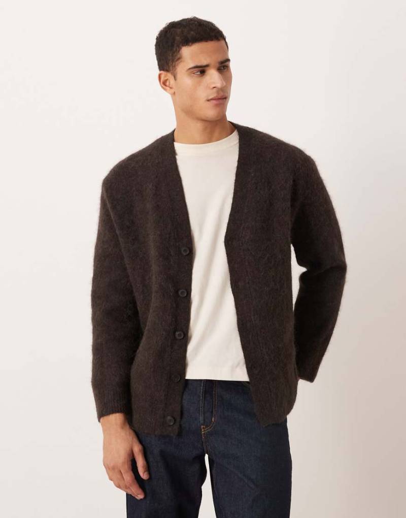 ARKET - Strukturierte Strickjacke in Braun aus Alpakawollmix-Brown von Arket