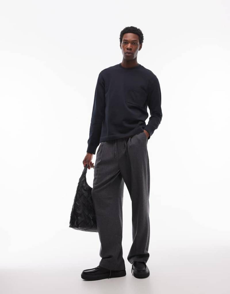 ARKET - Sweatshirt aus Terry-Jersey in Marineblau mit Brusttasche von Arket