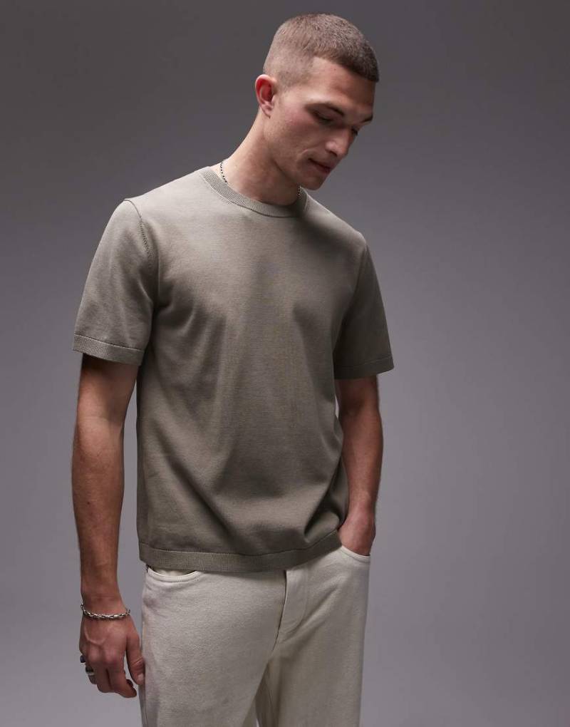ARKET - Gestricktes T-Shirt aus reiner Baumwolle in Grün von Arket