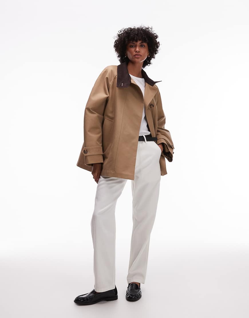 ARKET - Trenchcoat aus gewachster Baumwolle in dunklem Beige-Braun von Arket