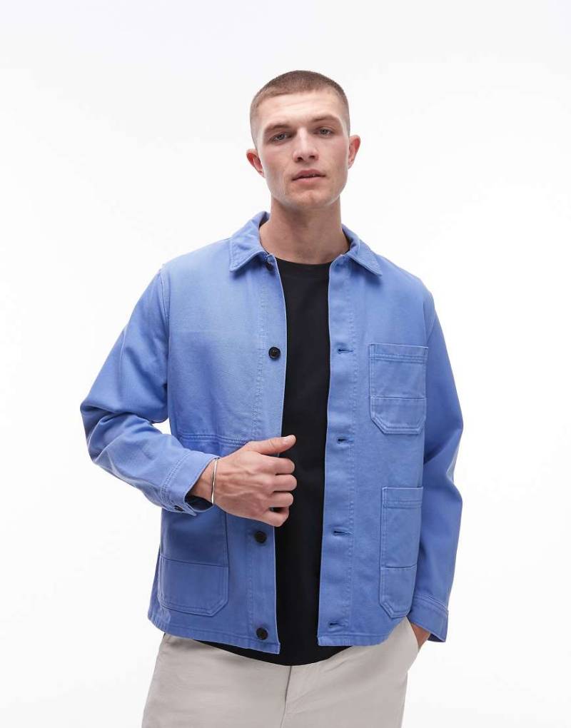 ARKET - Überfärbte Twill-Hemdjacke in leuchtendem Blau von Arket