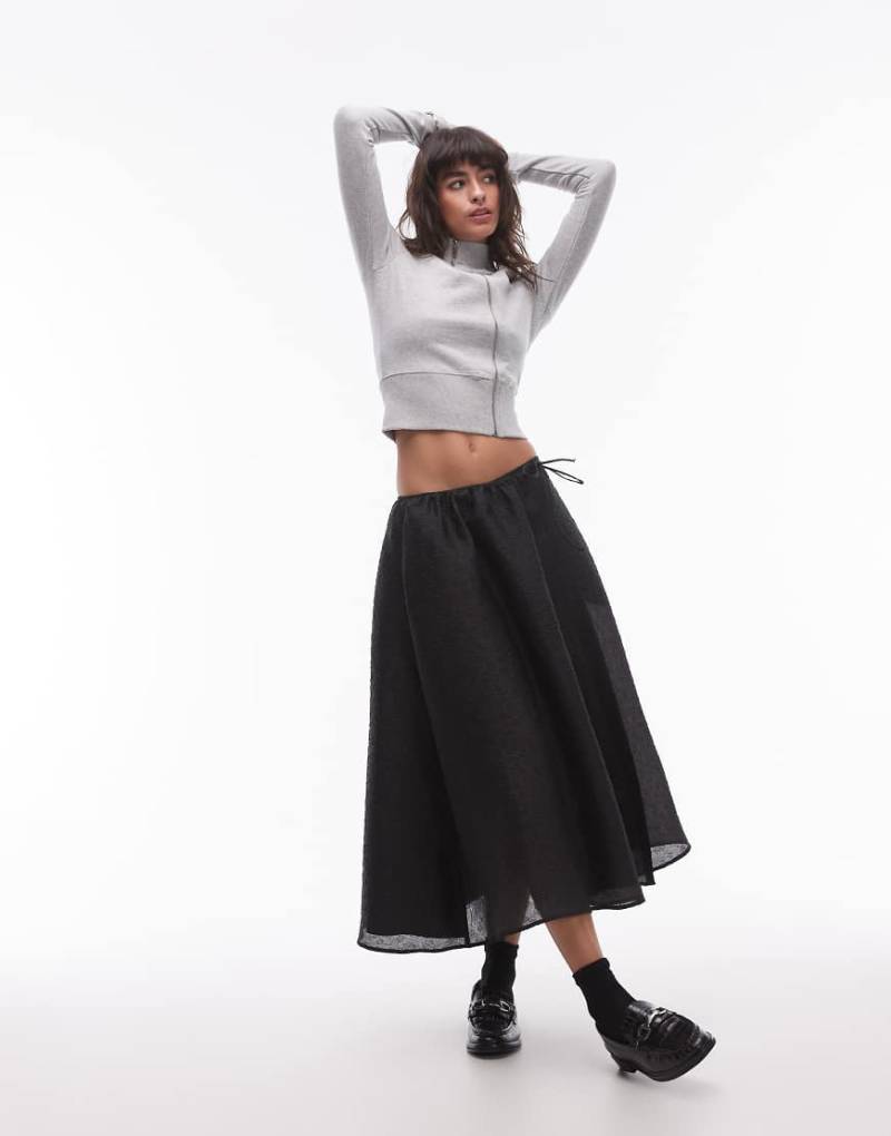 ARKET - Voluminöser Midirock aus Brokat in Schwarz von Arket