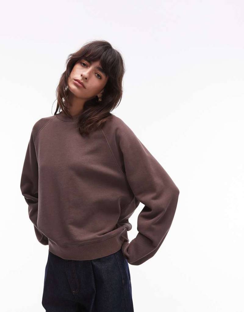 ARKET - Weiches Terry-Sweatshirt in Braun mit Rundhalsausschnitt-Brown von Arket