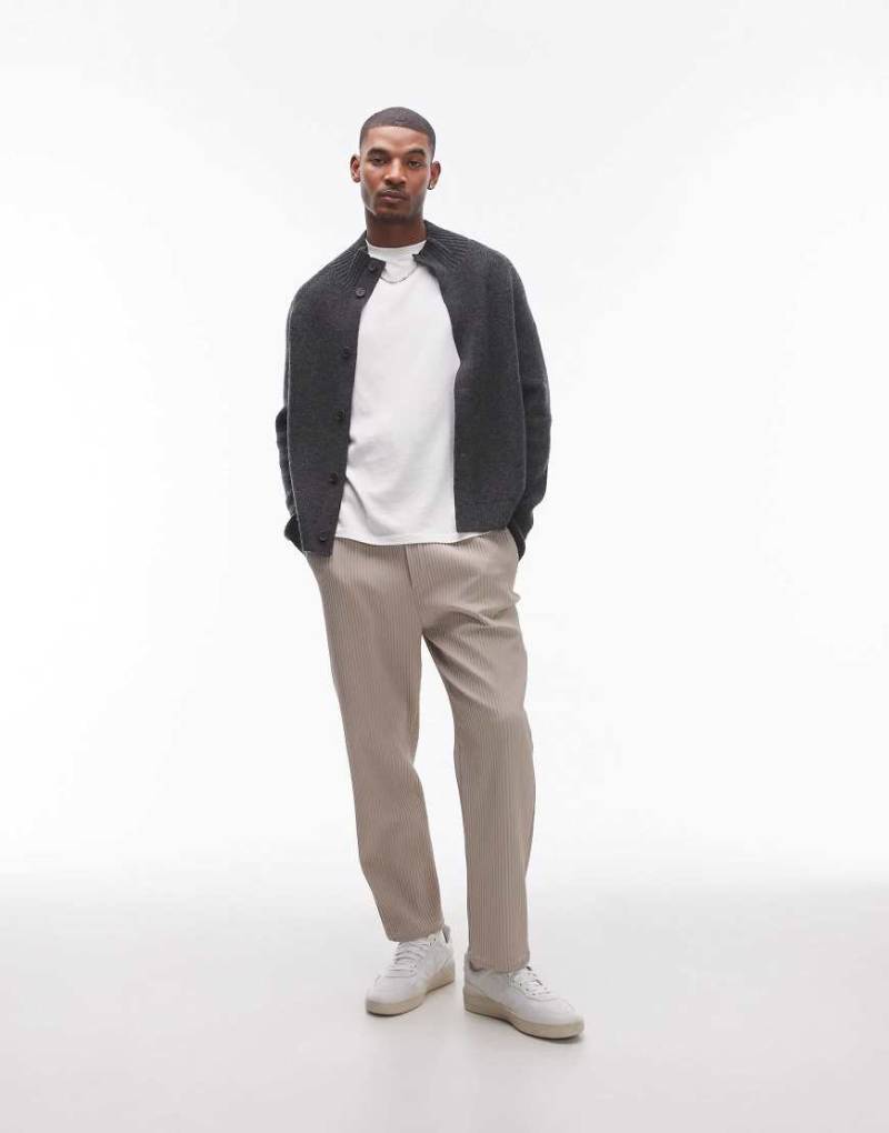 ARKET - Woll-Strickjacke in Schwarz mit Stehkragen von Arket