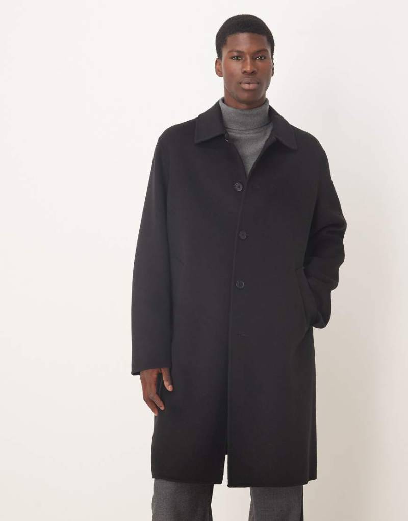 ARKET - Zweilagiger Mantel aus reiner Wolle in Schwarz von Arket