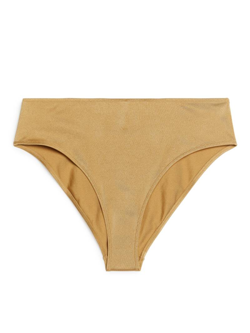 Arket Bikinihöschen mit hoher Taille Gold, Bikini-Unterteil in Größe 34 von Arket