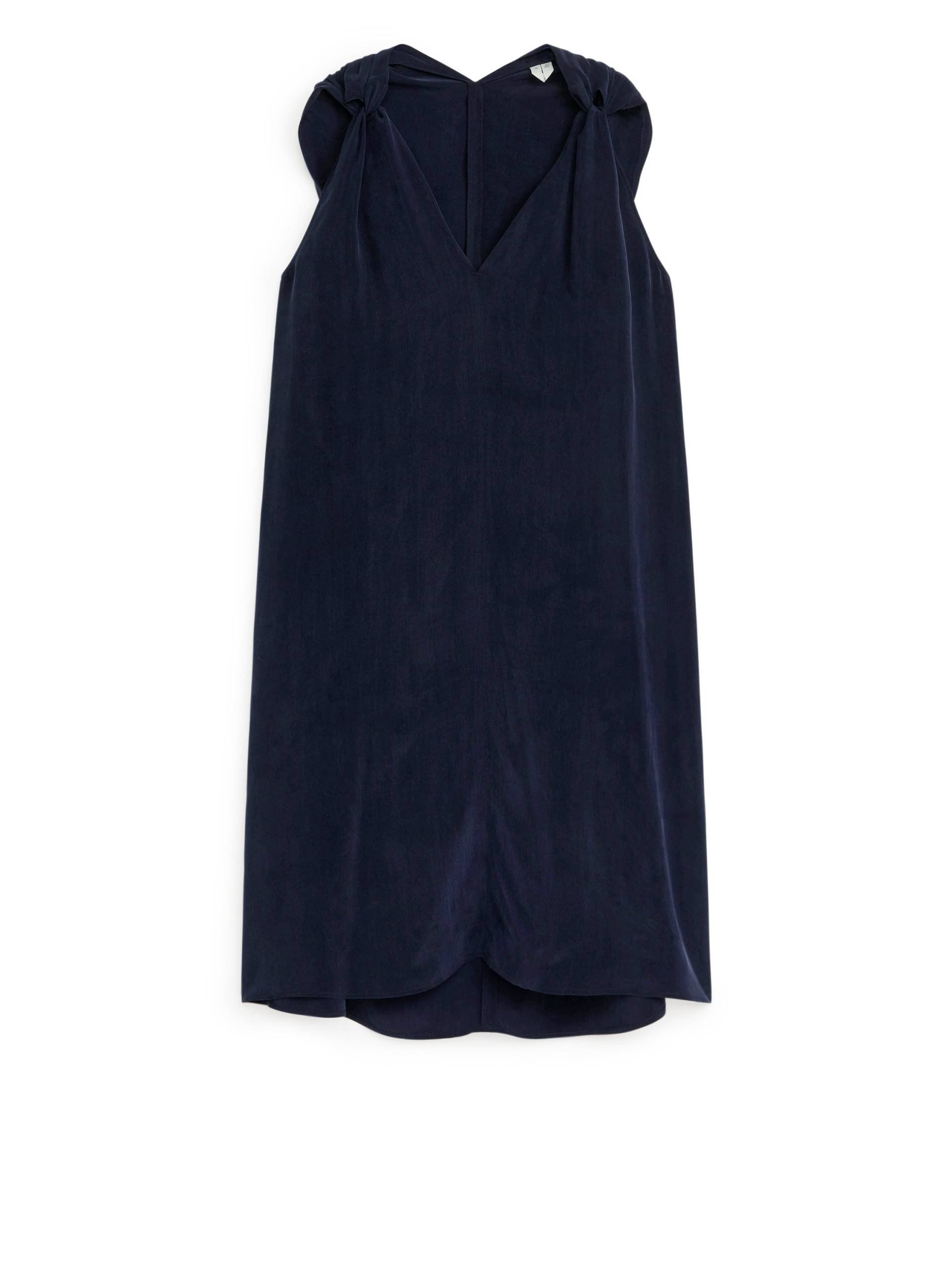 Arket Cupro-Kleid mit Knotendetail Dunkelblau, Alltagskleider in Größe 44. Farbe: Dark blue von Arket