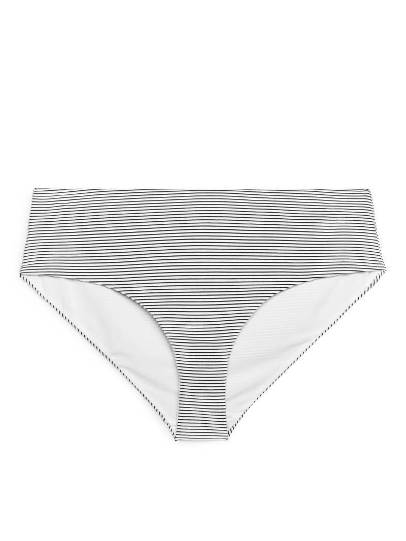 Arket Gestreiftes Bikinihöschen Weiß/Blau, Bikini-Unterteil in Größe 34. Farbe: White/blue von Arket