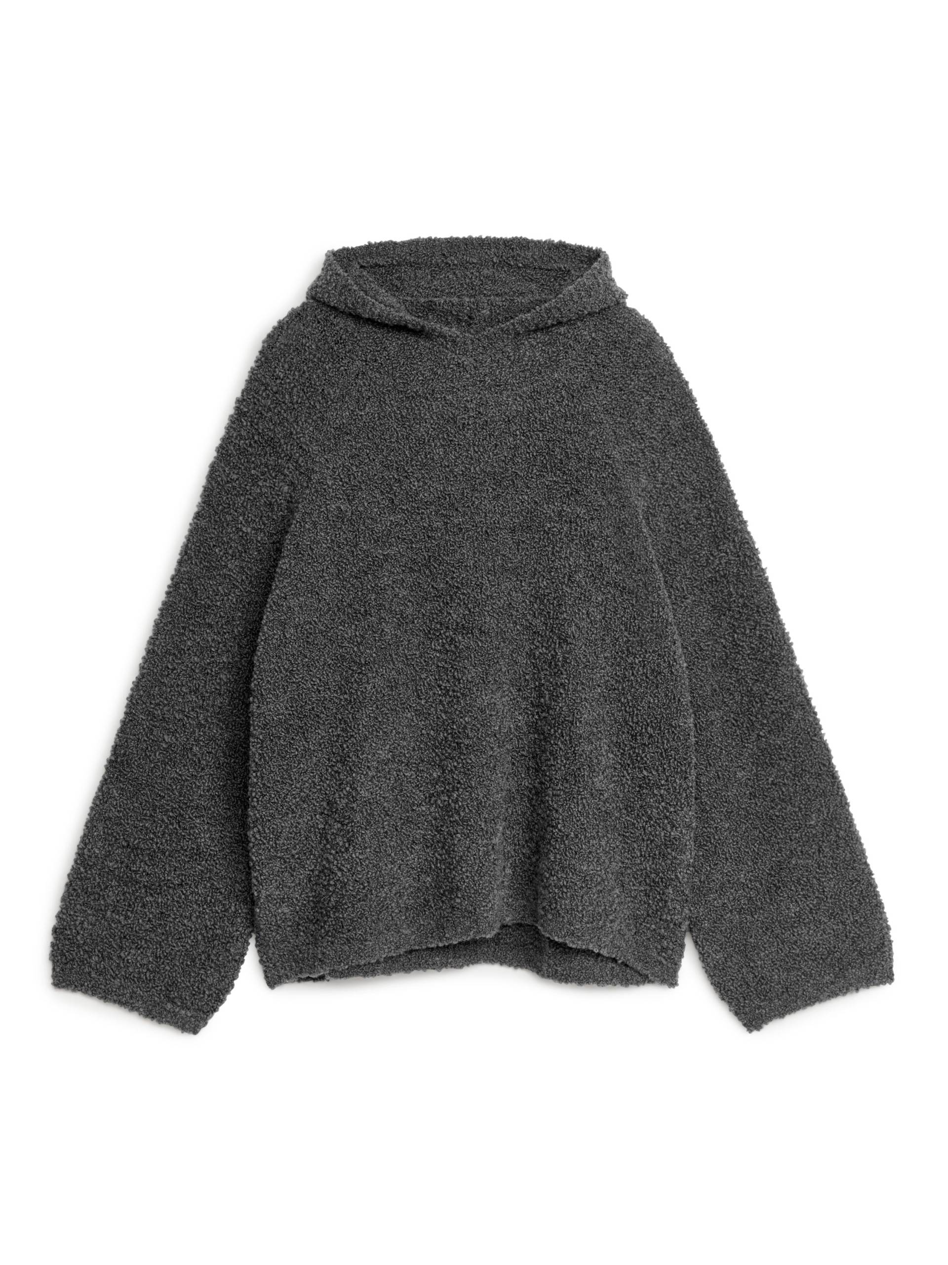 Arket Kapuzenpullover aus Wolle Dunkelgrau in Größe XS. Farbe: Dark grey von Arket