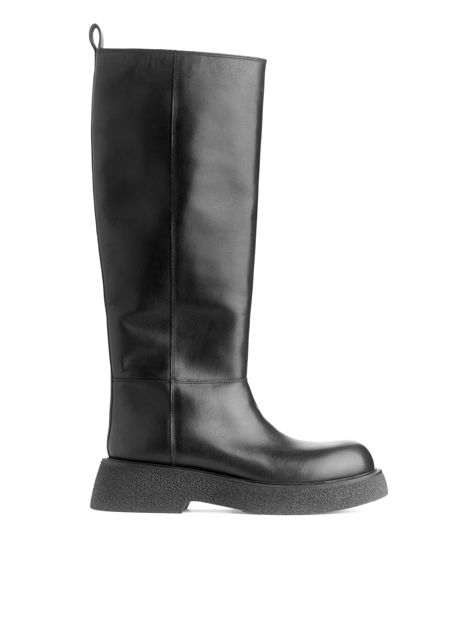 Arket Markante Boots aus Leder Schwarz, Stiefel in Größe 36. Farbe: Black von Arket