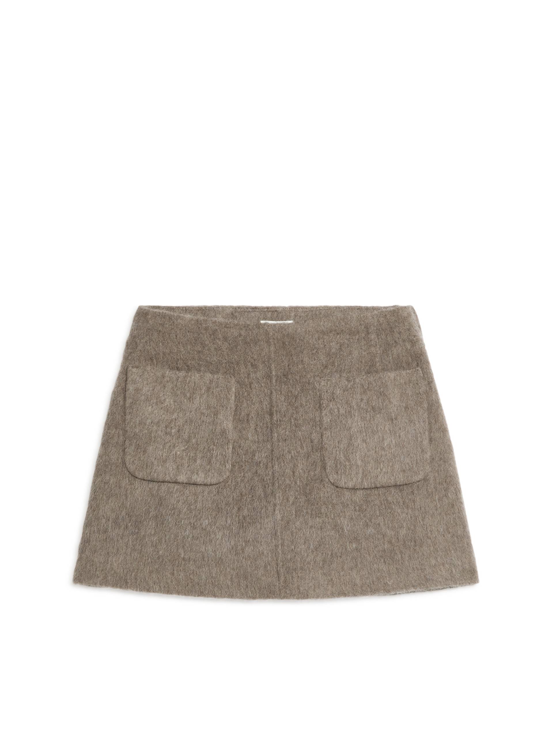 Arket Minirock aus Wolle Taupe, Röcke in Größe 40. Farbe: Mole von Arket