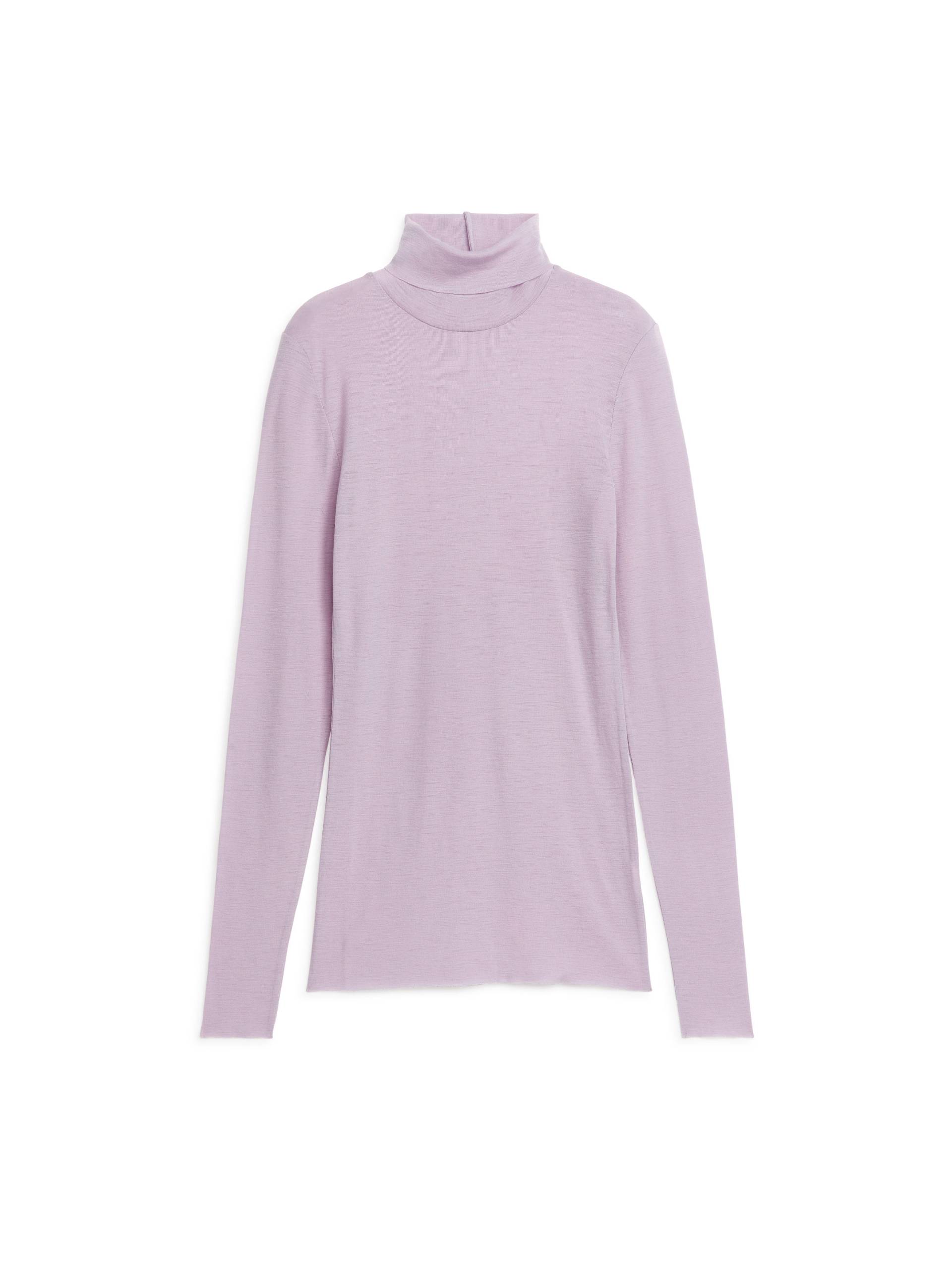 Arket Rollkragenoberteil aus Wolle Lila, Tops in Größe L. Farbe: Lilac von Arket