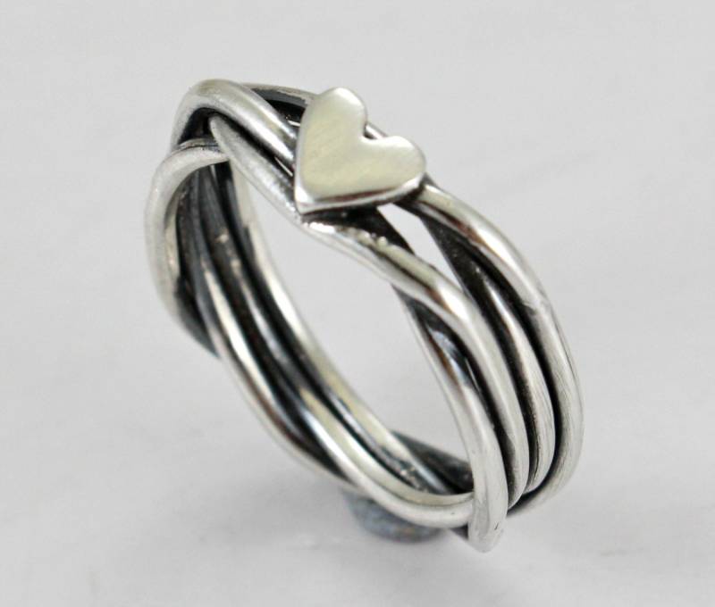 Silber/Roségold Goldring - Aus Sterlingsilber Kupfer Messing Ring Mit Herz Jubiläumsgeschenk Liebesring Bestes Geschenk Paare Ring von Arketipo