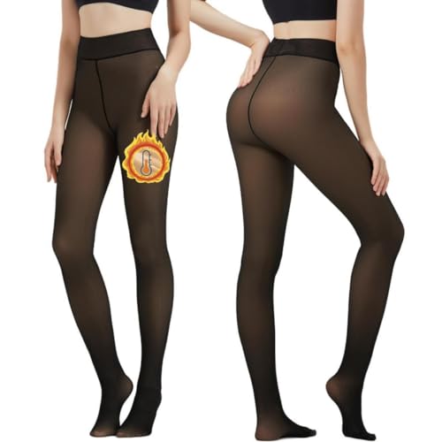 Arkim Strumpfhosen Damen Winter(S/M/L) 1 Nahtlinie im Schritt Echt Transluzent Gefütterte Strumpfhose Thermo Strumpfhose Damen Pantyhose Thermo Leggings Damen von Arkim