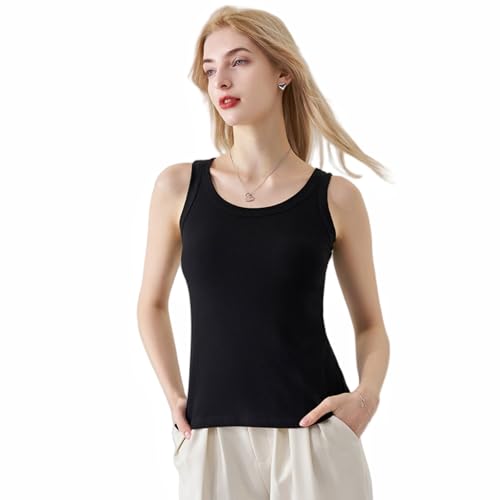 Arkim Tank Top Damen Crop Tops Ärmellos Sommer Oberteile Slim Fit Gerippt Tanktops Sport Oberteile Basic Shirt Tops für Damen M-4XL von Arkim